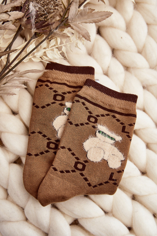 Chaussettes chaudes de couleur marron