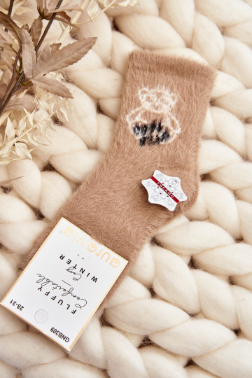 Chaussettes enfant beige