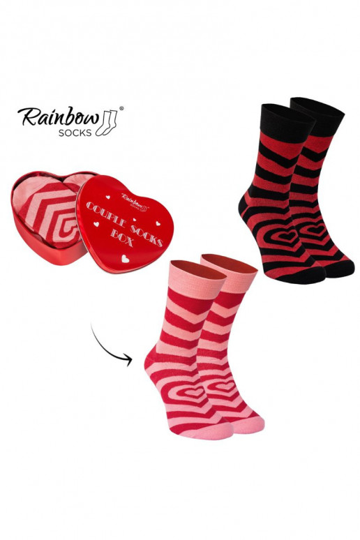 Chaussettes COUPLE BOX 2 paires Boîte avec coeurs