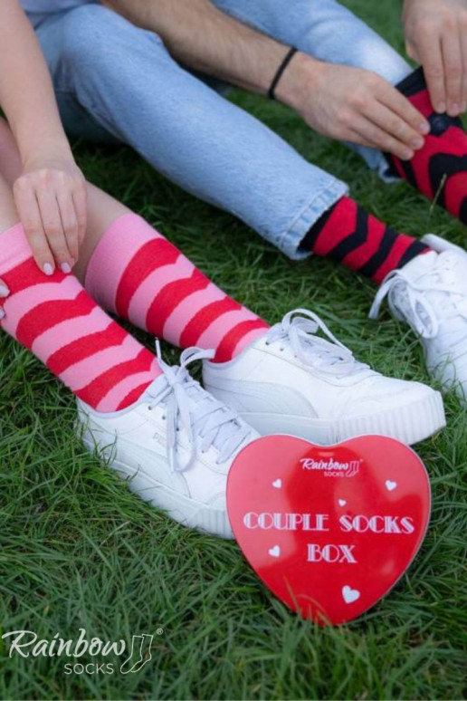 Chaussettes COUPLE BOX 2 paires Boîte avec coeurs