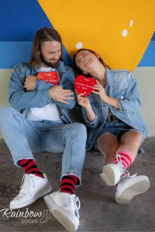 Chaussettes COUPLE BOX 2 paires Boîte avec coeurs Chaussettes COUPLE BOX 2 paires Boîte avec coeurs