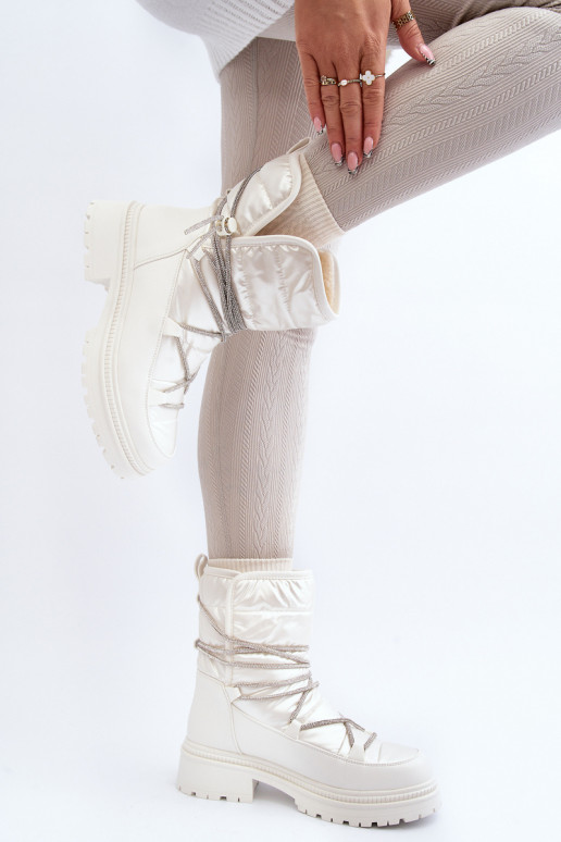 Bottes de neige chaudes de couleur blanche Rilana
