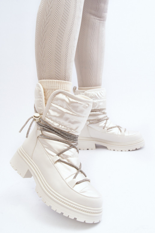 Bottes de neige chaudes de couleur blanche Rilana