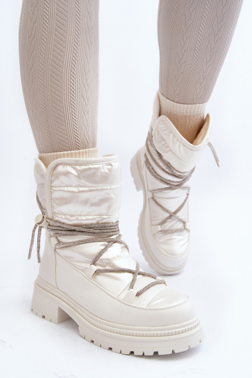 Bottes de neige chaudes de couleur blanche Rilana
