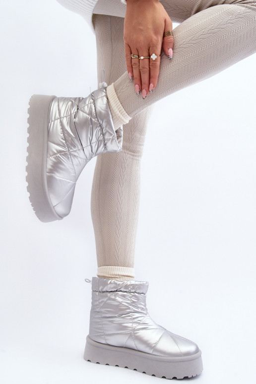 bottes de neige avec plateforme de couleur argent Fionia bottes de neige avec plateforme de couleur argent Fionia