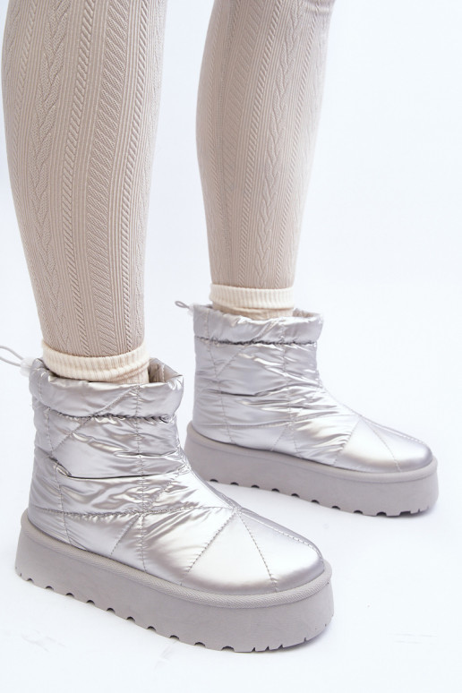 bottes de neige avec plateforme de couleur argent Fionia