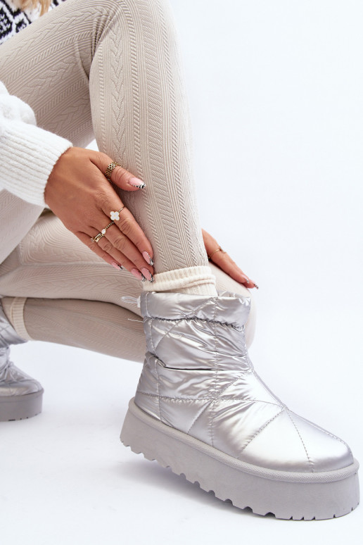 bottes de neige avec plateforme de couleur argent Fionia bottes de neige avec plateforme de couleur argent Fionia