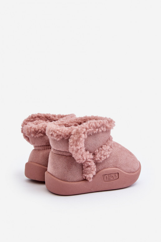 Bottes de neige pour enfants avec attaches adhésives de couleur rose Unitia