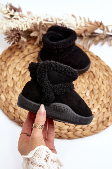 Bottes de neige pour enfants avec attaches adhésives de couleur noire Unitia 2