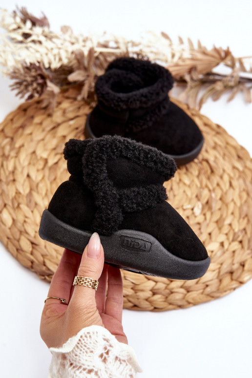 Bottes de neige pour enfants avec attaches adhésives de couleur noire Unitia
