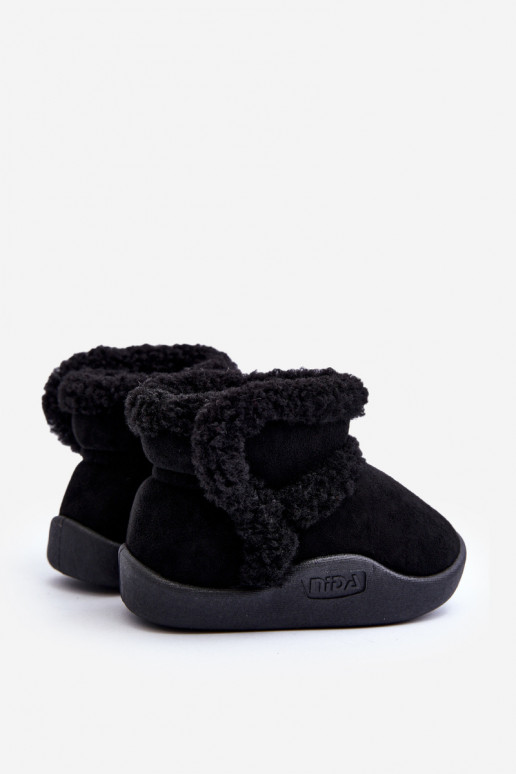 Bottes de neige pour enfants avec attaches adhésives de couleur noire Unitia