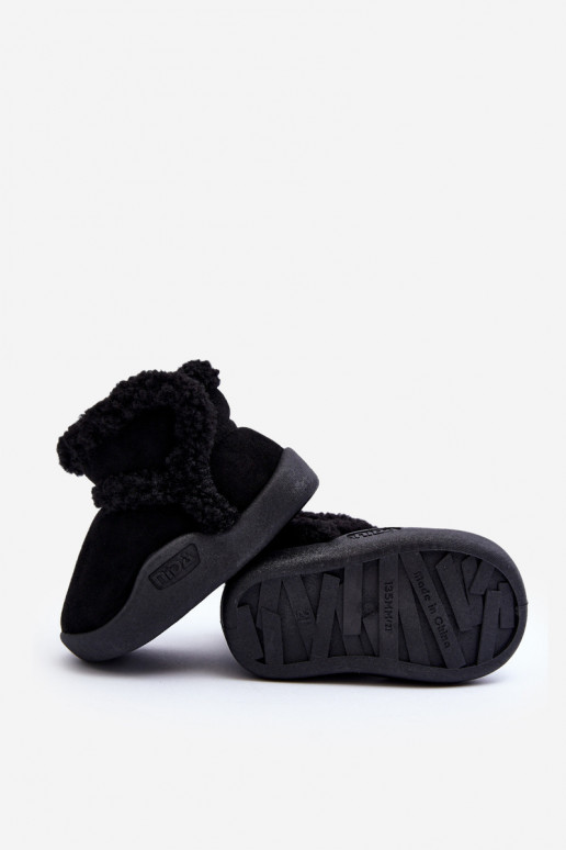 Bottes de neige pour enfants avec attaches adhésives de couleur noire Unitia