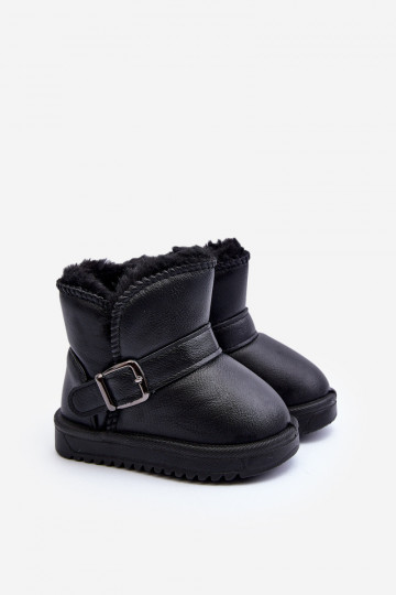 Bottes de neige Eco pour enfants avec sangles de couleur noire Orinor