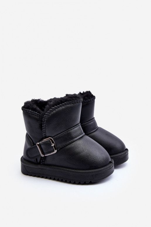 Bottes de neige Eco pour enfants avec sangles de couleur noire Orinor