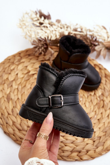 Bottes de neige Eco pour enfants avec sangles de couleur noire Orinor 2