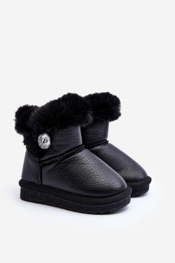 bottes de neige chauffées avec fourrure de couleur noire Bessie