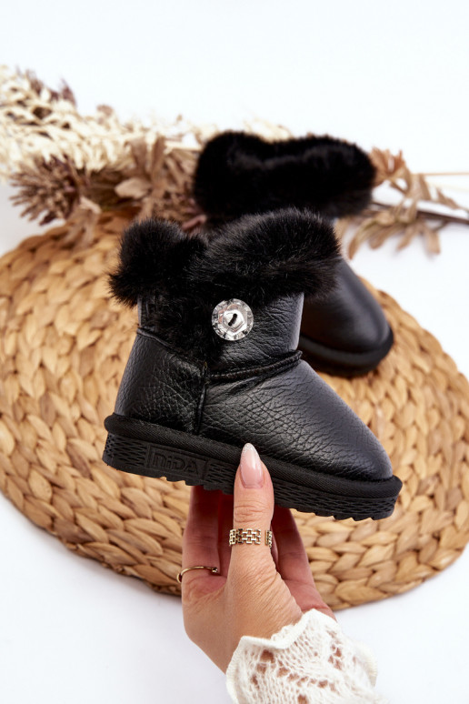 bottes de neige chauffées avec fourrure de couleur noire Bessie