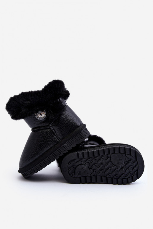 bottes de neige chauffées avec fourrure de couleur noire Bessie