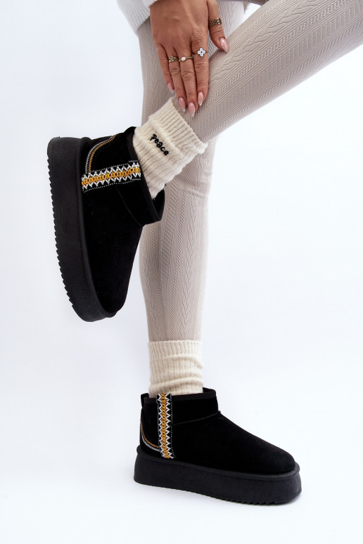 bottes de neige à plateforme à motif - Udra noir