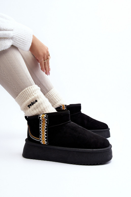 bottes de neige à plateforme à motif - Udra noir