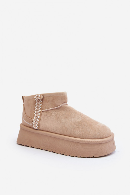 bottes de neige à plateforme à motifs en beige Udra