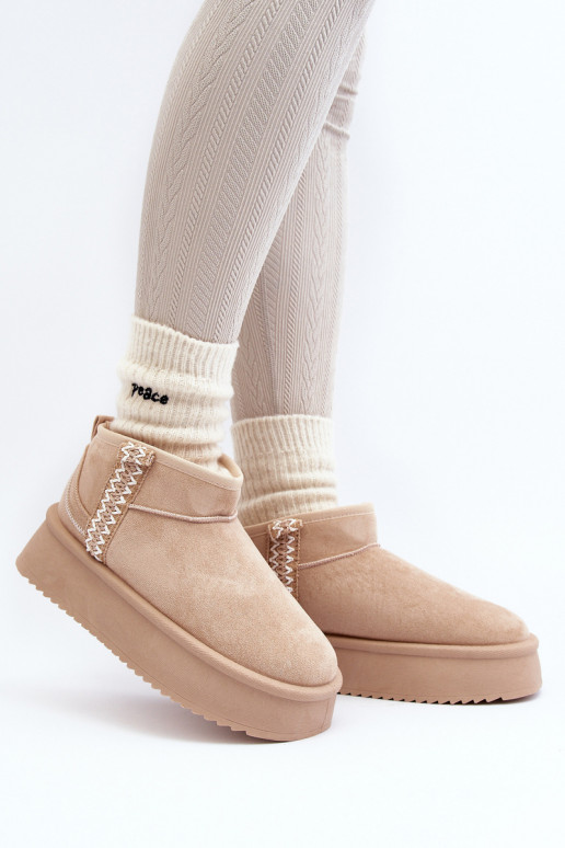 bottes de neige à plateforme à motifs en beige Udra