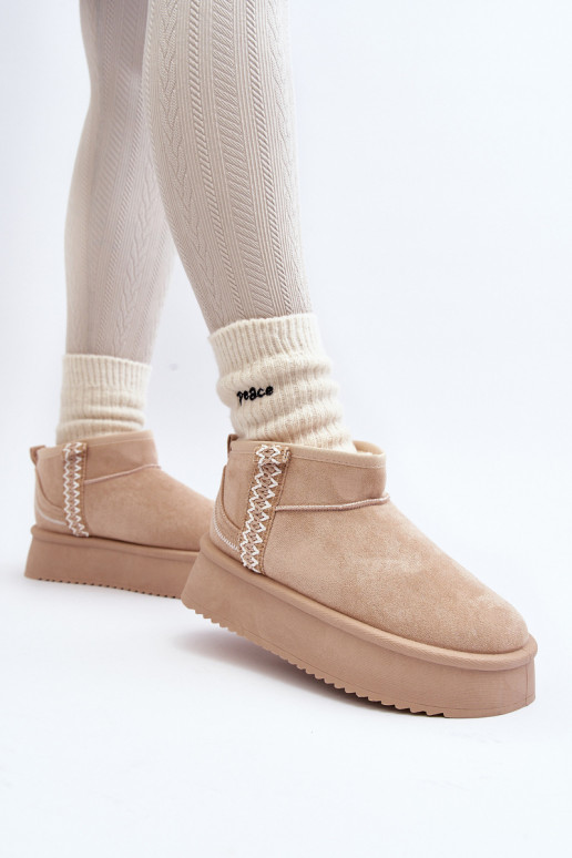 bottes de neige à plateforme à motifs en beige Udra