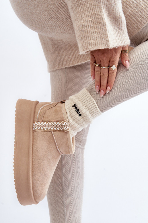 bottes de neige à plateforme à motifs en beige Udra