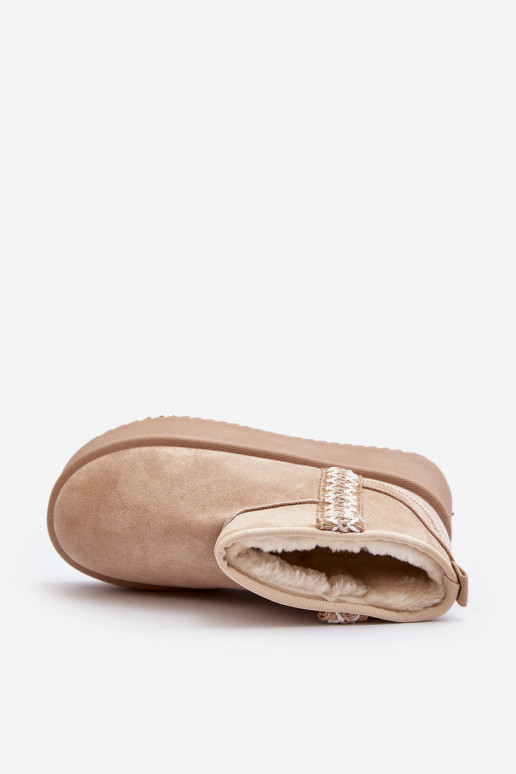 bottes de neige à plateforme à motifs en beige Udra