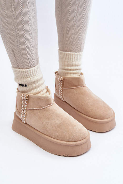 bottes de neige à plateforme à motifs en beige Udra