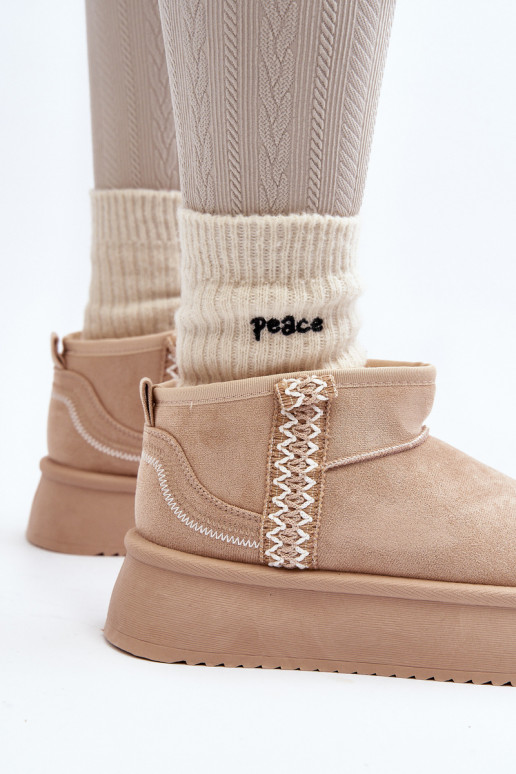 bottes de neige à plateforme à motifs en beige Udra