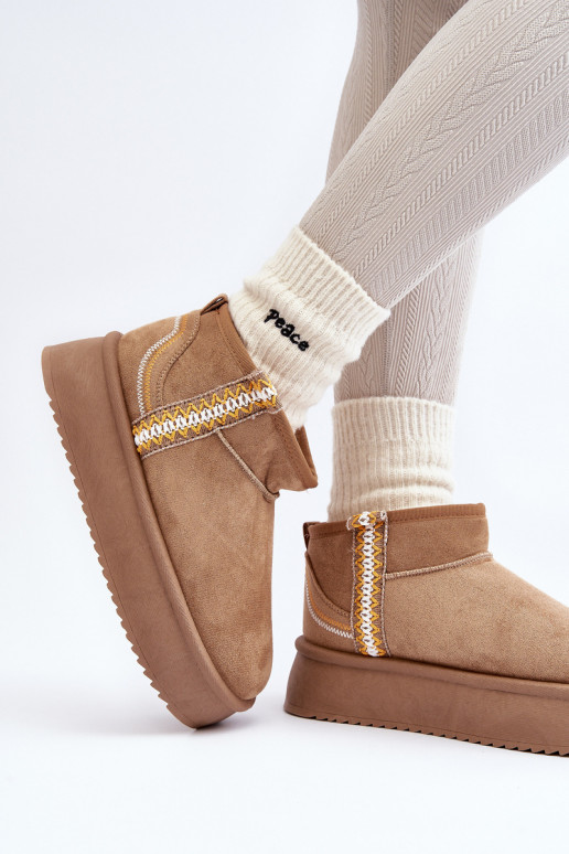 bottes de neige à plateforme à motifs - Udra marron
