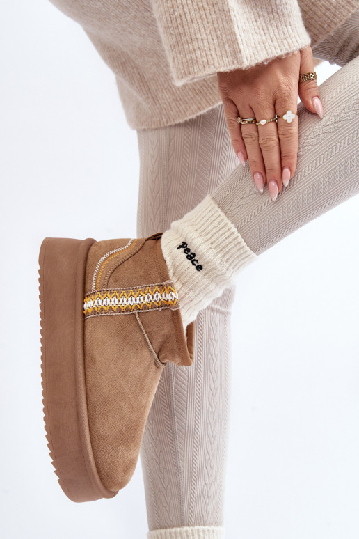 bottes de neige à plateforme à motifs - Udra marron