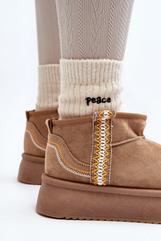 bottes de neige à plateforme à motifs - Udra marron