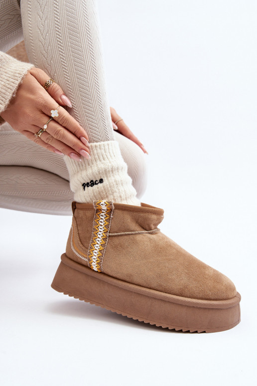 bottes de neige à plateforme à motifs - Udra marron bottes de neige à plateforme à motifs - Udra marron