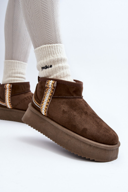 Bottes de neige à plateforme à motif - Kaki Udra