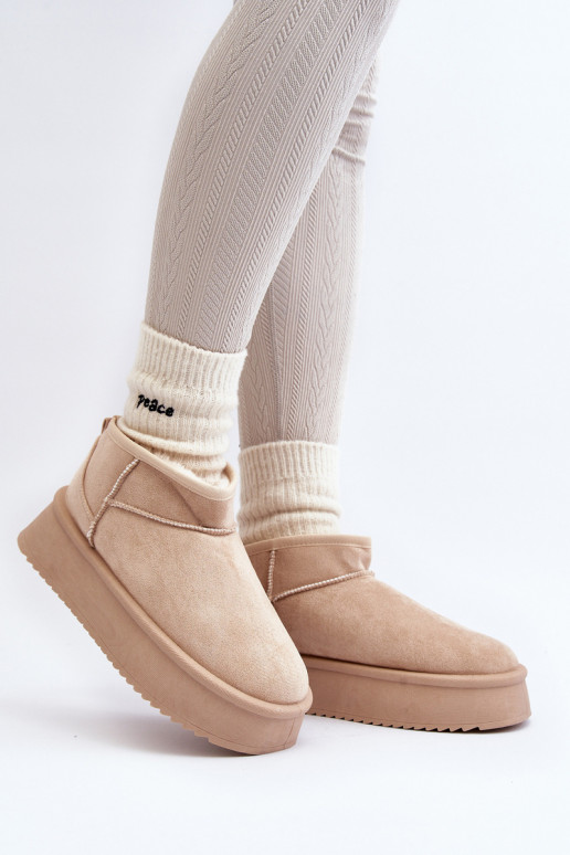 bottes de neige à semelle massive beige Caliksa bottes de neige à semelle massive beige Caliksa