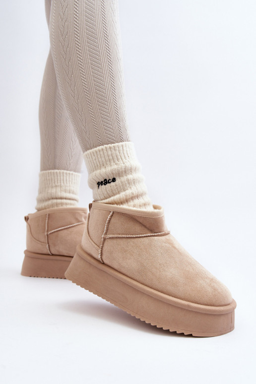 bottes de neige à semelle massive beige Caliksa