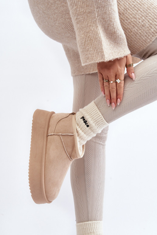 bottes de neige à semelle massive beige Caliksa bottes de neige à semelle massive beige Caliksa