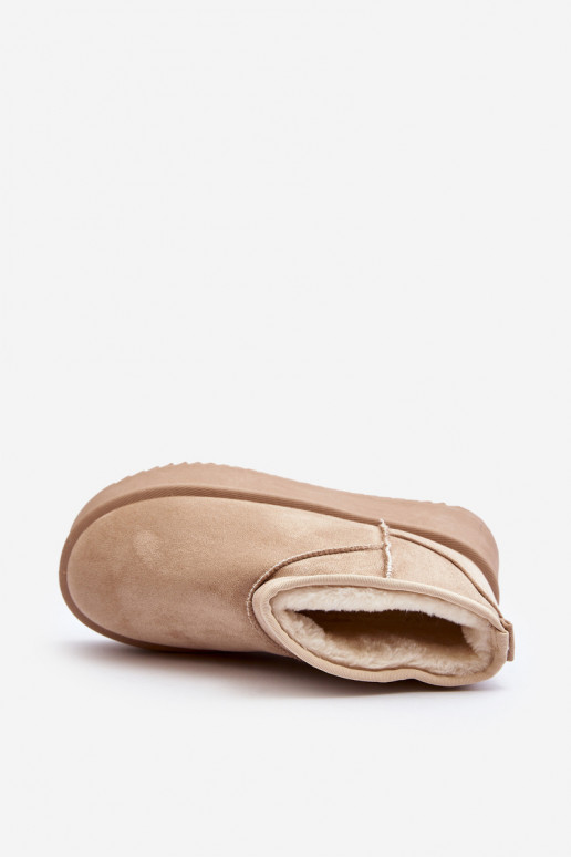 bottes de neige à semelle massive beige Caliksa
