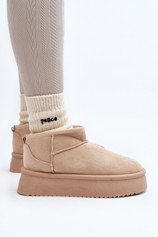 bottes de neige à semelle massive beige Caliksa bottes de neige à semelle massive beige Caliksa