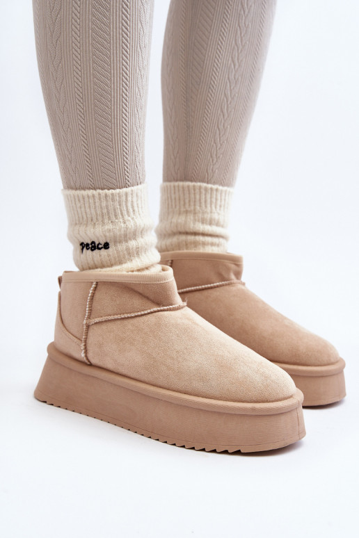 bottes de neige à semelle massive beige Caliksa