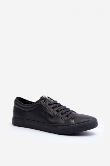 chaussures de loisirs en cuir écologique de couleur noire Big Star JJ174234