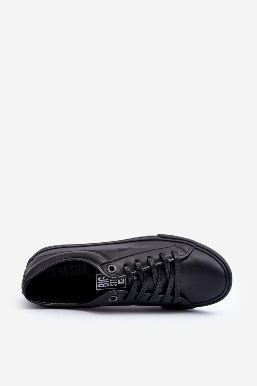 chaussures de loisirs en cuir écologique de couleur noire Big Star JJ174234