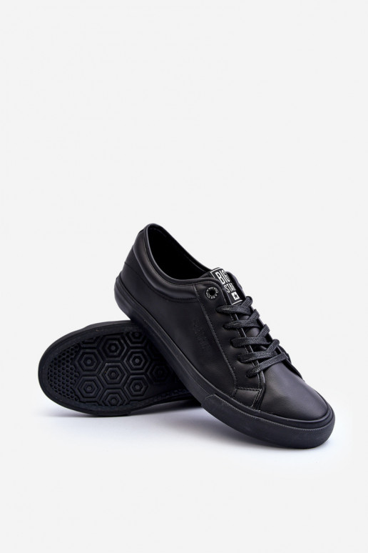 chaussures de loisirs en cuir écologique de couleur noire Big Star JJ174234