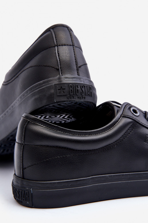 chaussures de loisirs en cuir écologique de couleur noire Big Star JJ174234