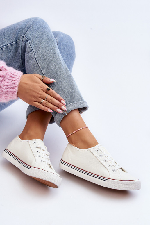 Chaussures pour femmes en éco-cuir de couleur blanche Lirean