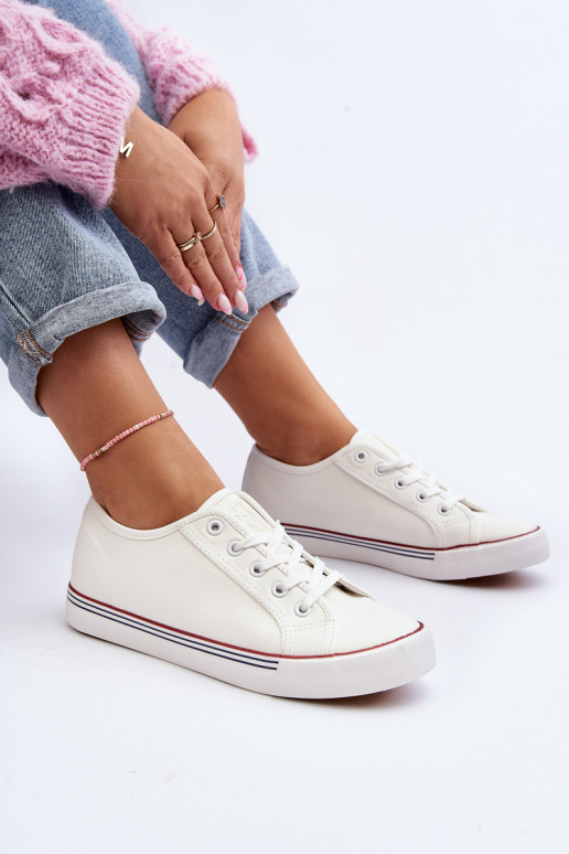 Chaussures pour femmes en éco-cuir de couleur blanche Lirean