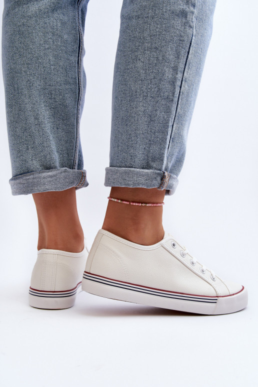 Chaussures pour femmes en éco-cuir de couleur blanche Lirean
