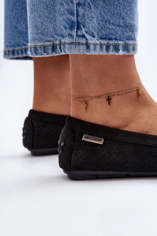 avec éléments ajourés Mocassins couleur noir Rasirna avec éléments ajourés Mocassins couleur noir Rasirna